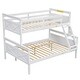 preview thumbnail 8 of 7, Contemporary Twin over Full Bunk Bed with Ladder, Sturdy Construction & Safety Guardrail, Save Space or Split Into 2 Beds, White