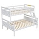 preview thumbnail 8 of 7, Twin over Full Bunk Bed with ladder, Safety Guardrail, White
