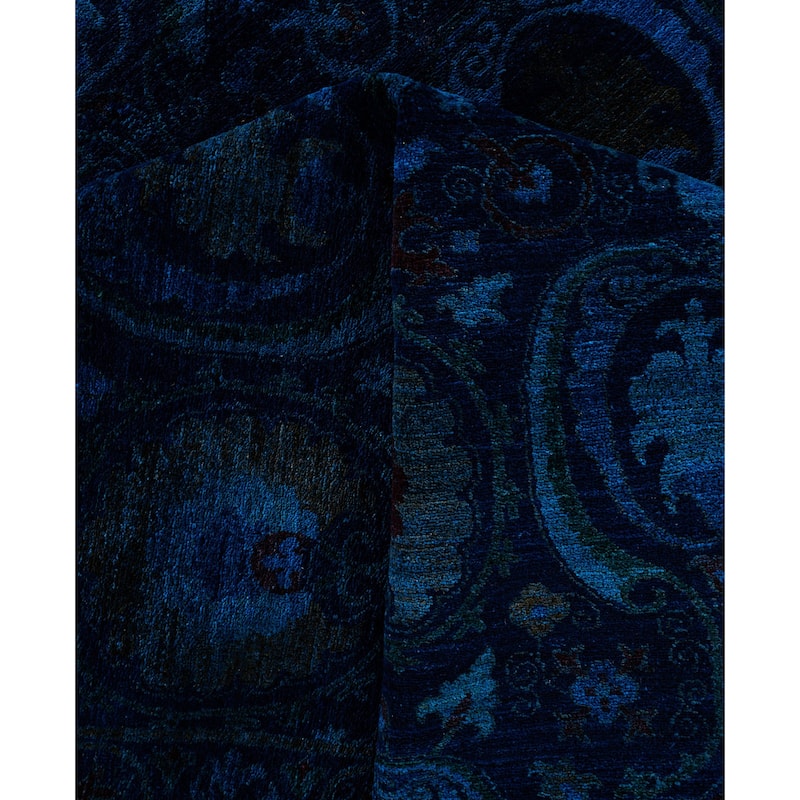 Overdyed One-of-a-Kind Hand-Knotted Area Rug - Navy - 12' 1" x 17' 7"