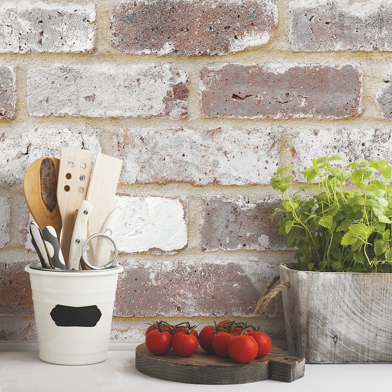 RoomMates Reclaimed Brick Peel and Stick Wallpaper