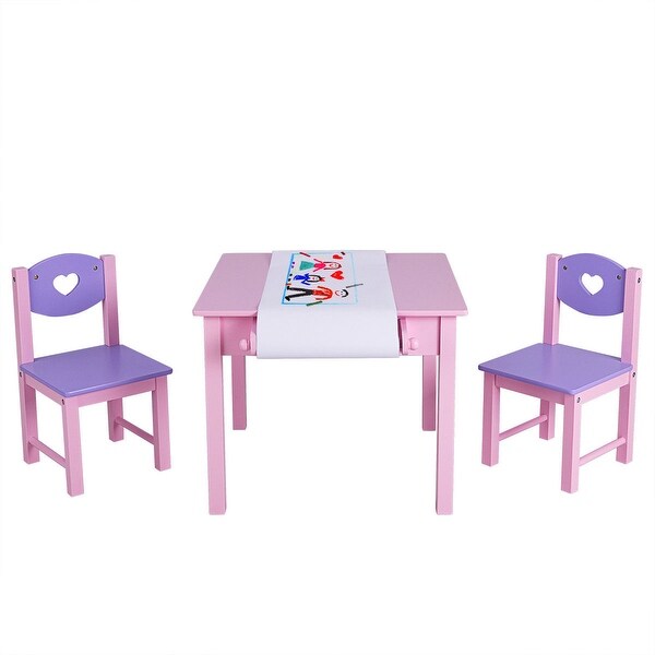 Costway Kids Art Table And 2 Chairs Set With Paper Roll Rack 2 On Sale Overstock 26282448 Paint kids table kids art table kid table paper stand kid desk kid spaces painting for kids kids furniture diy for kids. cad
