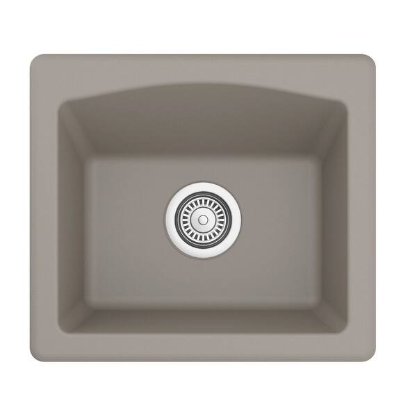 slide 2 of 40, Karran Drop-in or Undermount Quartz Single Bowl Kitchen Sink Concrete
