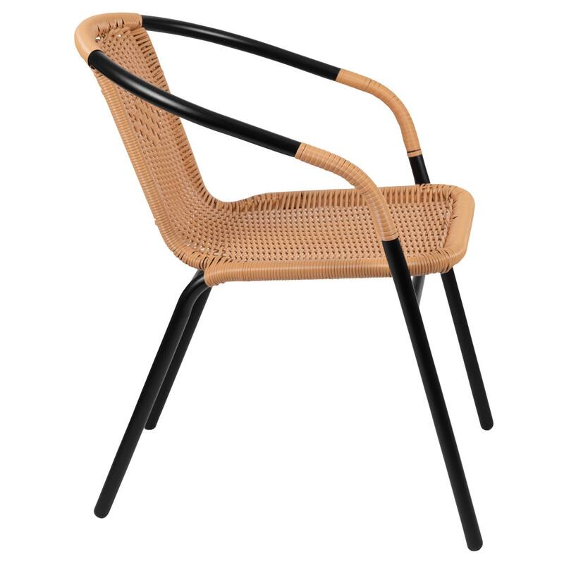 2 Pack Rattan Indoor-Outdoor Restaurant Stack Chair