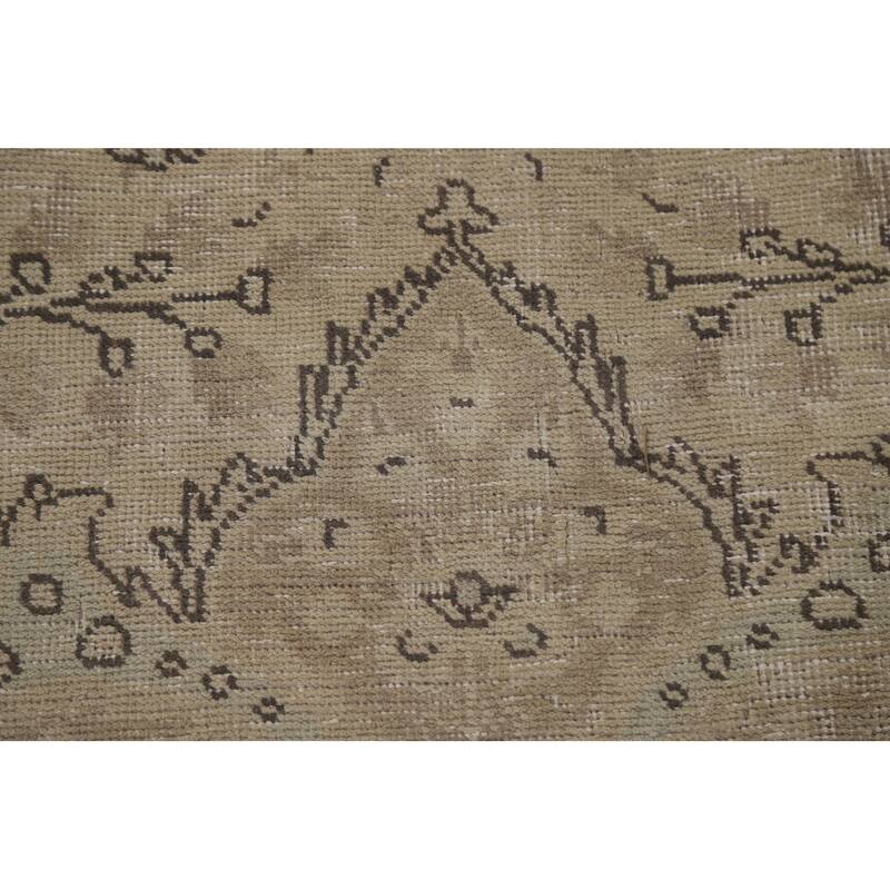 Hand Knotted Oriental 100% Wool Carpet Traditional Floral Beige & Ivories Tabriz Area Rug - 12' 9'' X 9' 10''