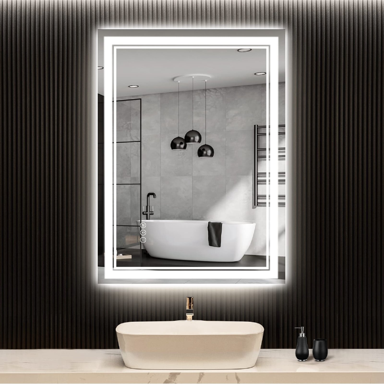 LED Bathroom Vanity Mirror Wall Mounted Anti-Fog Dimmable Mirror Bed Bath   Beyond 36970332