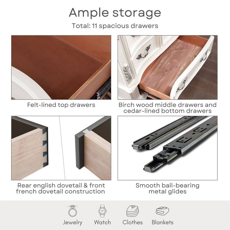 Furniture of America Wrea Traditional 6-Piece White Faux Leather Button Tufted Panel Bedroom Set