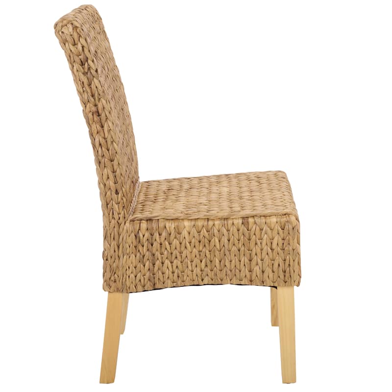 SAFAVIEH Clemensa Natural Dining Chair (Set of 2) - 18.1" x 22.8" x 39" - 18"W x 23"D x 39"H