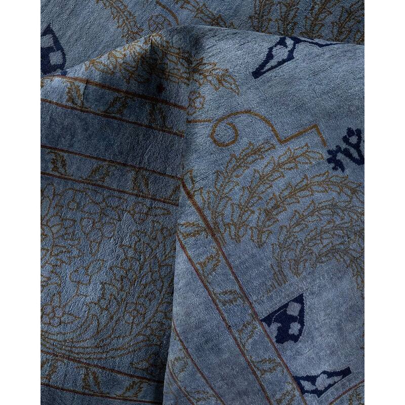 Fine Vibrance, One-of-a-Kind Hand-Knotted Area Rug - Gray, 10' 4" x 13' 8" - 10' 4" x 13' 8"