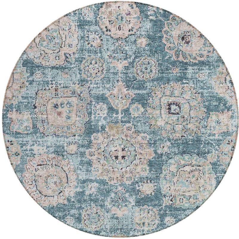 HomeRoots Floral Transitional Rectangle Outdoor Rug