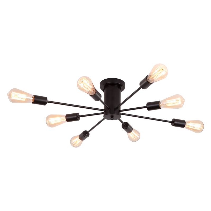 8-Light Modern Semi Flush Mount Sputnik Ceiling Light for Kitchen Bedroom Dining Room