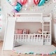 preview thumbnail 1 of 47, Modren Twin Over Twin Bunk Bed With Convertible Slide and Ladder,Solid Construction White