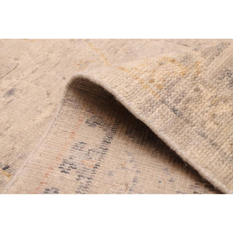 ECARPETGALLERY Hand-knotted Modern Oushak Light Grey Wool Rug - 7'10 x 9'8