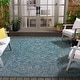 preview thumbnail 161 of 203, SAFAVIEH Courtyard Aquata Indoor/ Outdoor Waterproof Patio Backyard Rug 8' x 10' Round Corner - Navy/Ivory