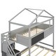 preview thumbnail 15 of 17, Gray Twin over Full Pine Wood House Bunk Bed with Storage Staircase