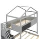 preview thumbnail 15 of 17, Twin over Full House Bunk Bed with Storage Staircase and Blackboard,Gray