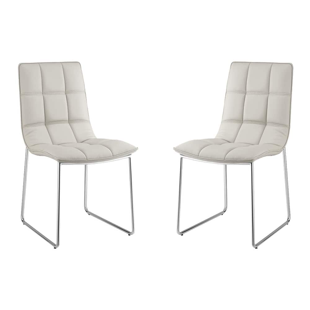 Casabianca Home Leandro Set of 2 Dining Chair in Black PU Leather