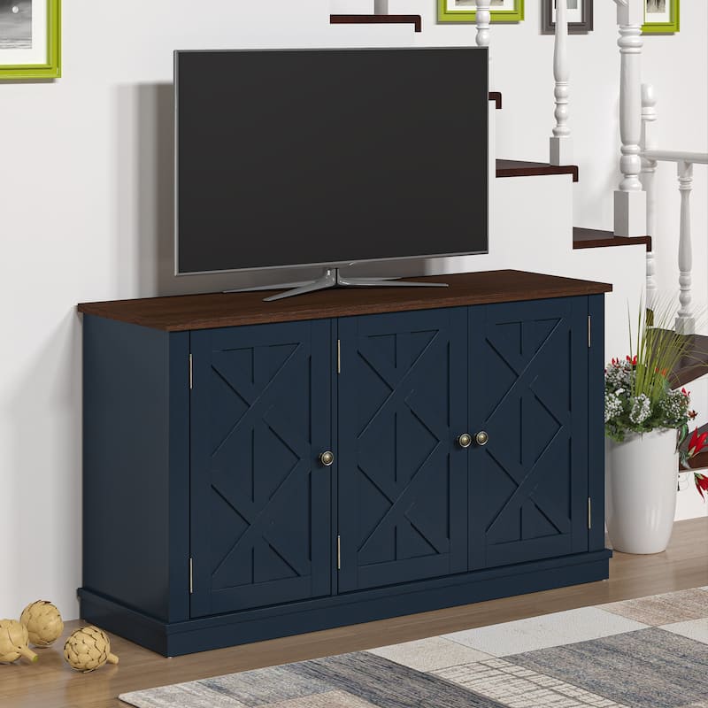 48 in. Rustic Natural Wood TV Stand - Up to 55 in. TVs