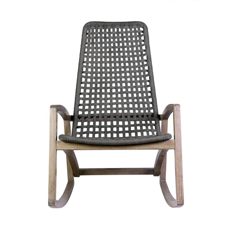 Sequoia Rope & Solid Eucalyptus Wood Indoor / Outdoor Rocking Chair