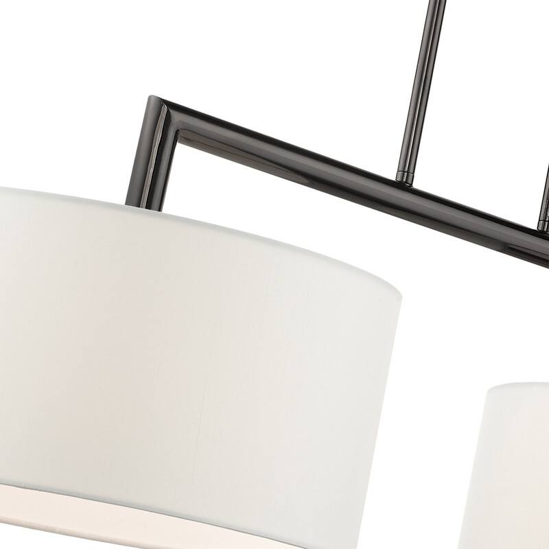 Livex Lighting 2 Light Black Chrome Linear Chandelier, 45492-46 - 35" L x 14" W x 18" - 48" Adj. H