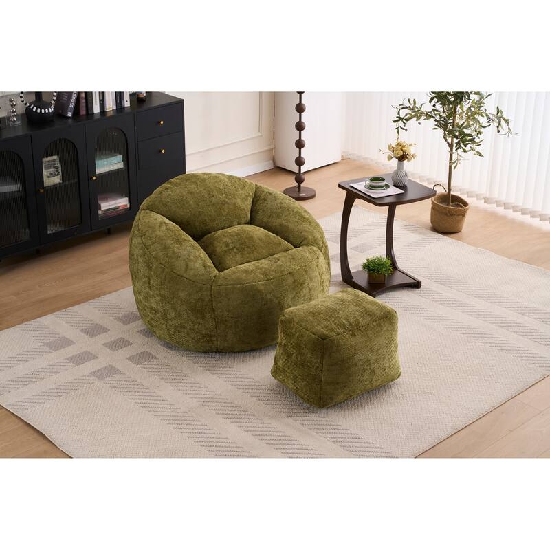 Foam Bean Bag Chairs for Adults/Teens with Filling,Bean Bag Lazy Sofa with Ultra Soft Chenille Cover, Bean Bag,Indoor & Outdoor