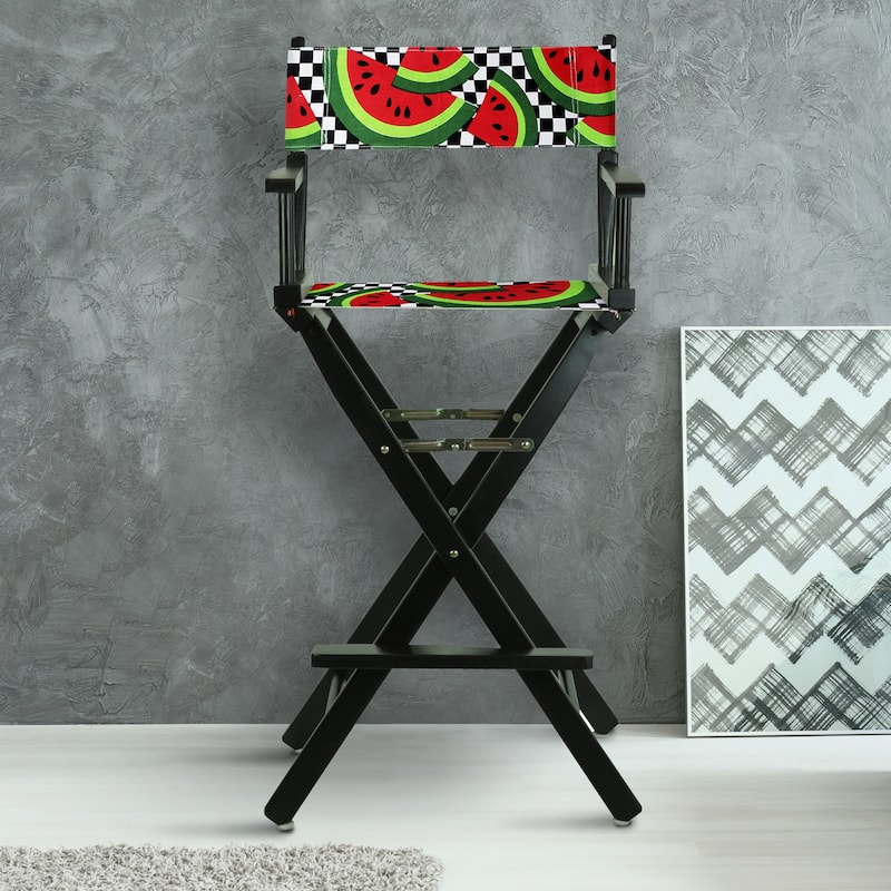 30" Director's Chair Black Frame-Watermelon Slices - 23"W x 19"D x 45.5"H