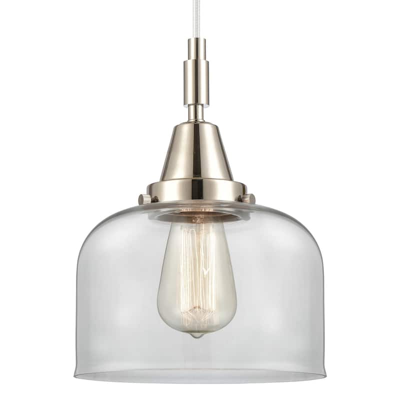 Innovations Lighting 447-1P-G72 Bell 8" Wide Mini Pendant with Clear - Polished Nickel