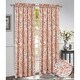 preview thumbnail 2 of 0, Brandy Jacquard Floral Rod Pocket Window Panel and Valance Treatment, All Sold Separately Coral