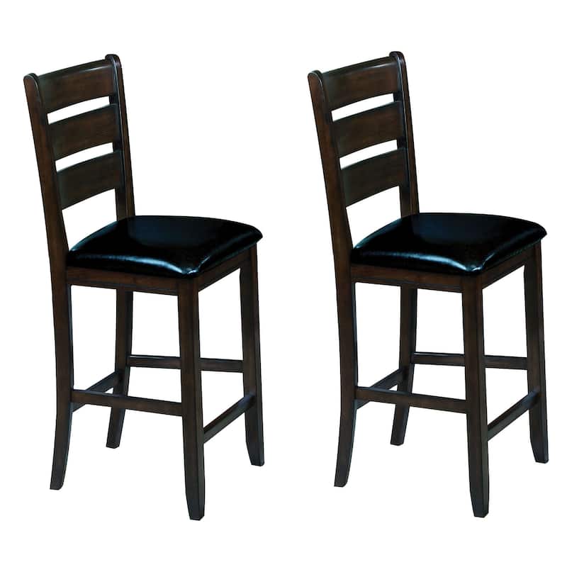 Black and Espresso Counter Height Chairs (Set of 2)