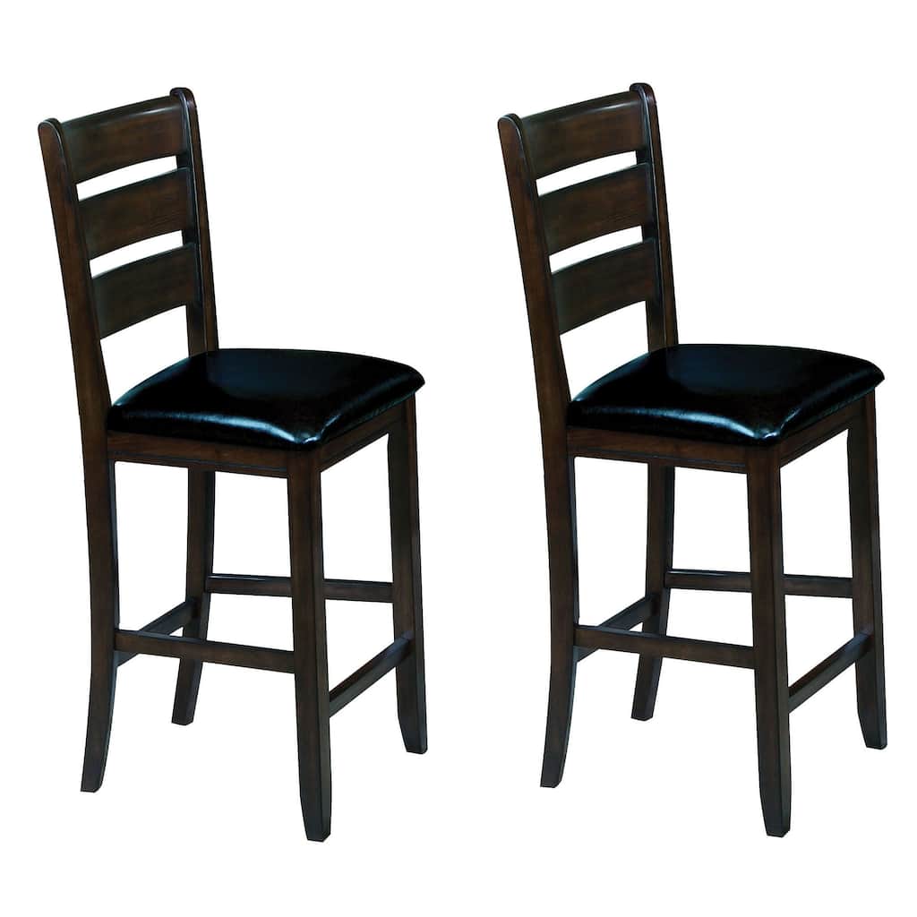Black and Espresso Counter Height Chairs (Set of 2)