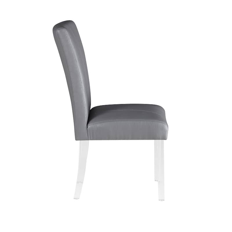 Somette Maria Curved Back Parsons Dining Chair in Gray, Set of 2
