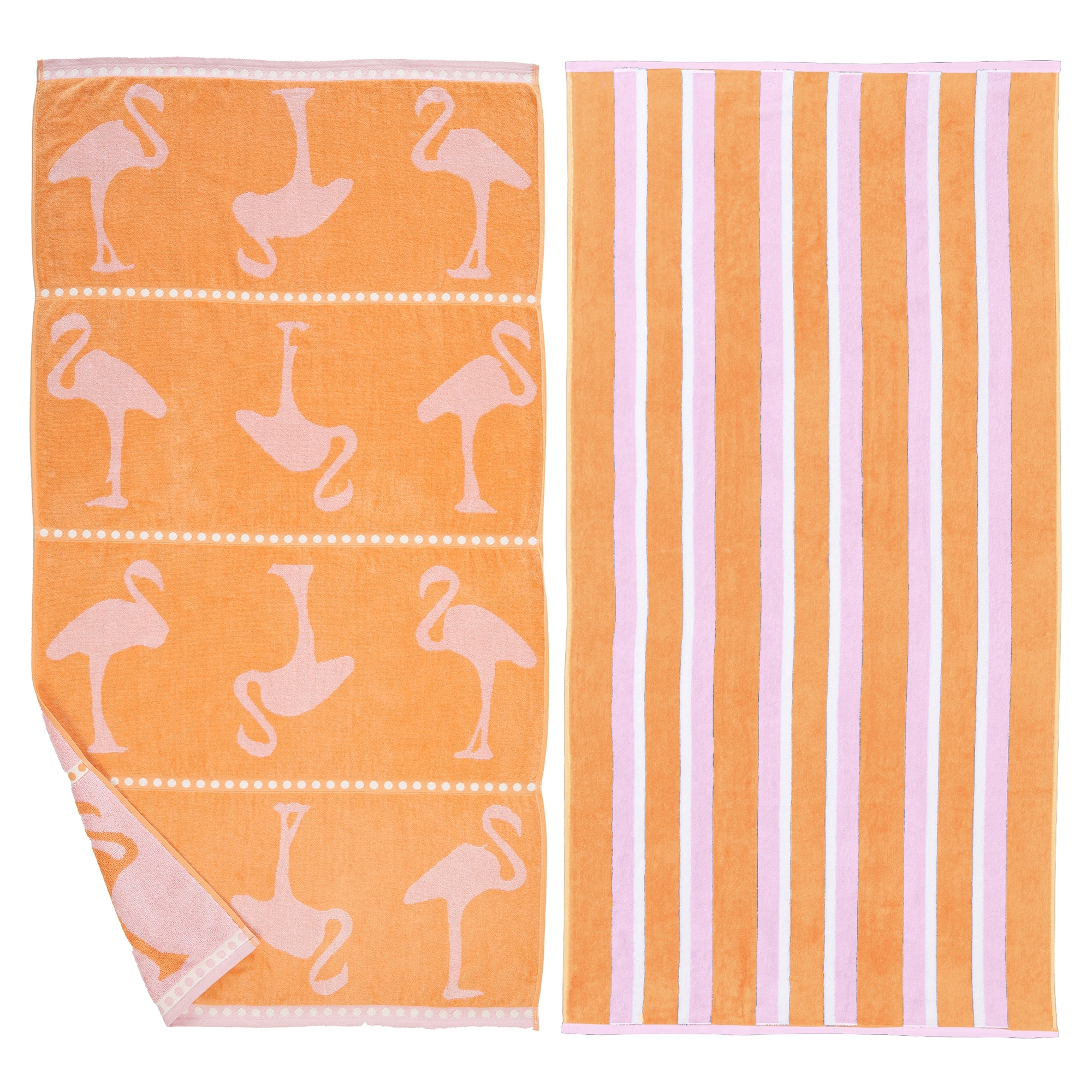 Linery & Co. 100% Cotton Jacquard 2 Pack Summer Beach Towels