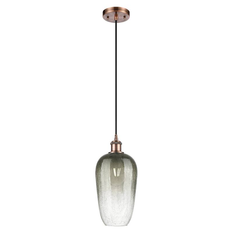 Innovations Lighting Endless Possibilities Ballston - Brookhaven Flute - 1 Light 7" Cord Hung Mini Pendant - Slate/Antique Copper