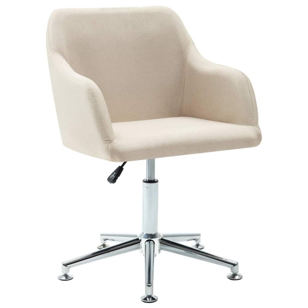 vidaXL Dining Chair 360 Degrees Swivel Accent Desk Chair with Arms Fabric - 21.7" x 20.9" x (30.7"-36.2")