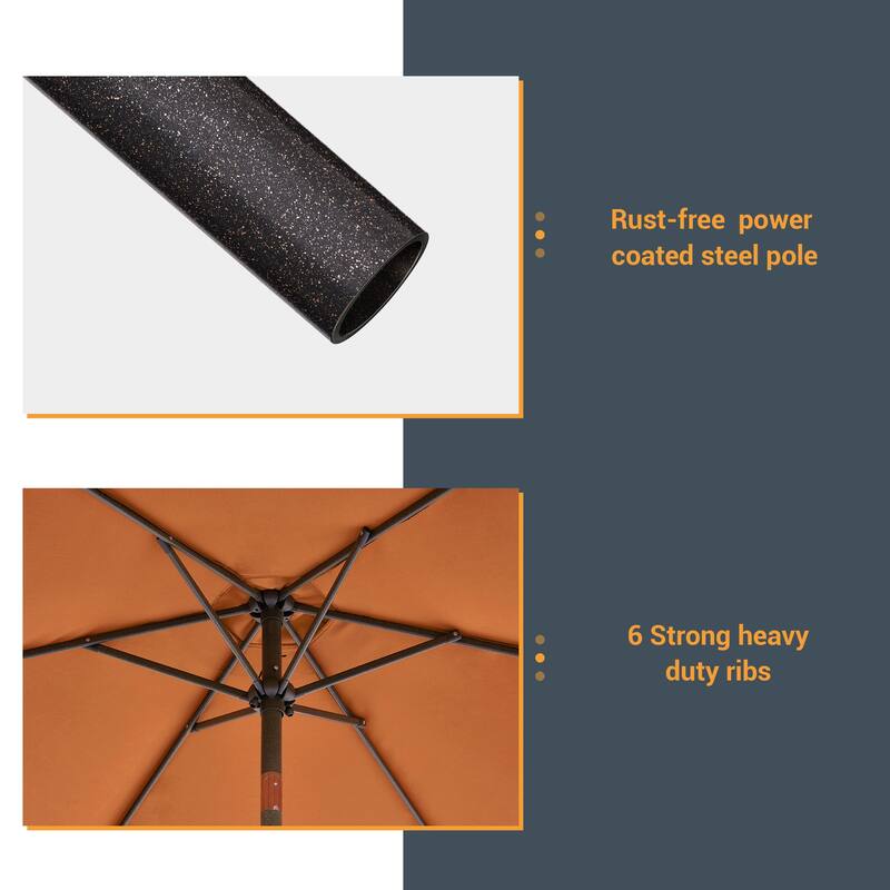 Bonosuki 9ft Patio Umbrella Market Table Umbrella with Tilt and Crank