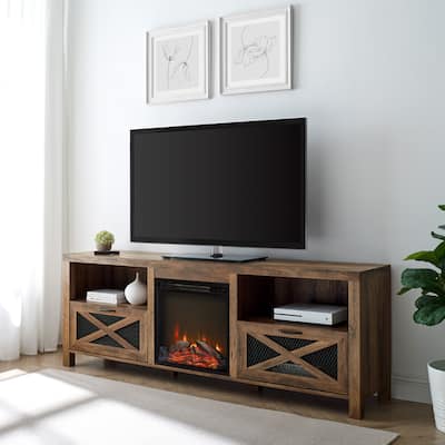 The Gray Barn 70-inch Rustic Fireplace TV Console