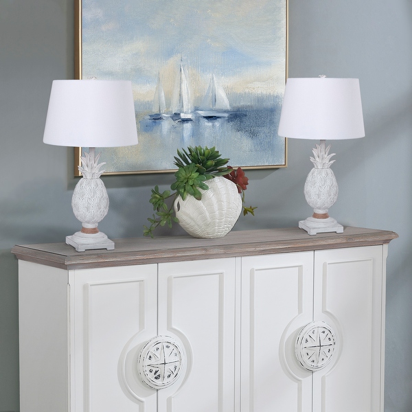 Sanibel Twin Pack Pineapple Table Lamp H29