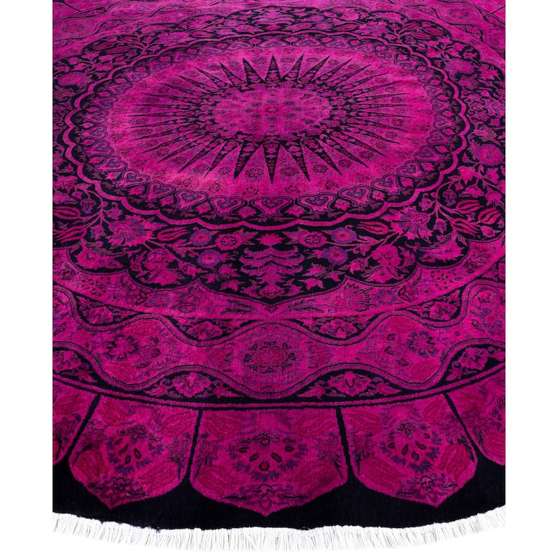 Overdyed One-of-a-Kind Hand-Knotted Area Rug - Purple - 8' 1" x 8' 3"