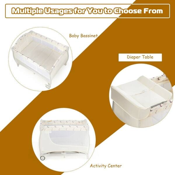 Foldable Baby Playard with Changing Station 40" x 28.5" x 29" (L x W