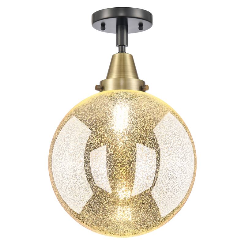Innovations Lighting 447-1C-G208-10 Beacon 10" Wide Semi-Flush Globe - Black Antique Brass