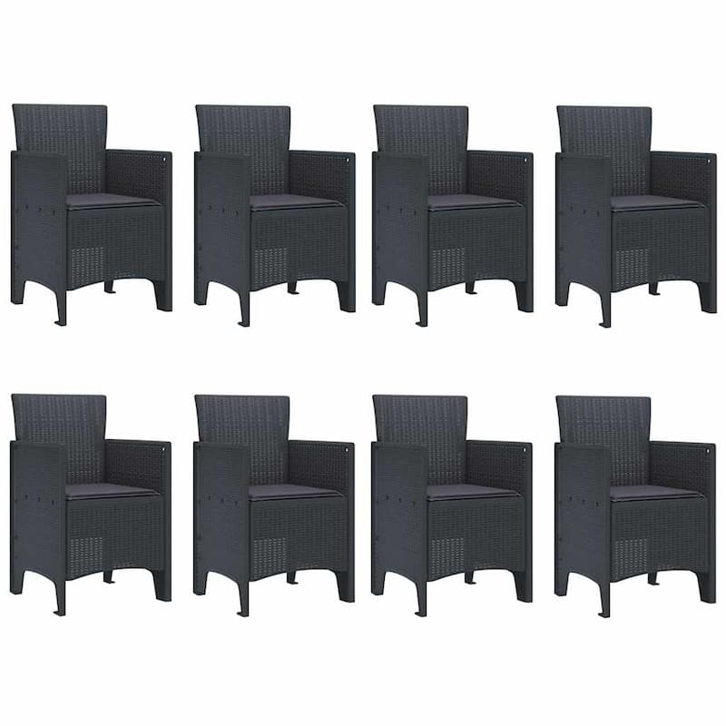 vidaXL Garden Dining Set 9/11 pcs Anthracite/Brown Polt rattan - 250 x 100 x 73 cm