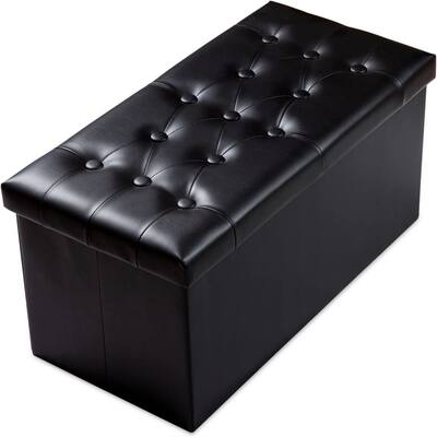 Extra Large Ottoman with Storage Faux Leather