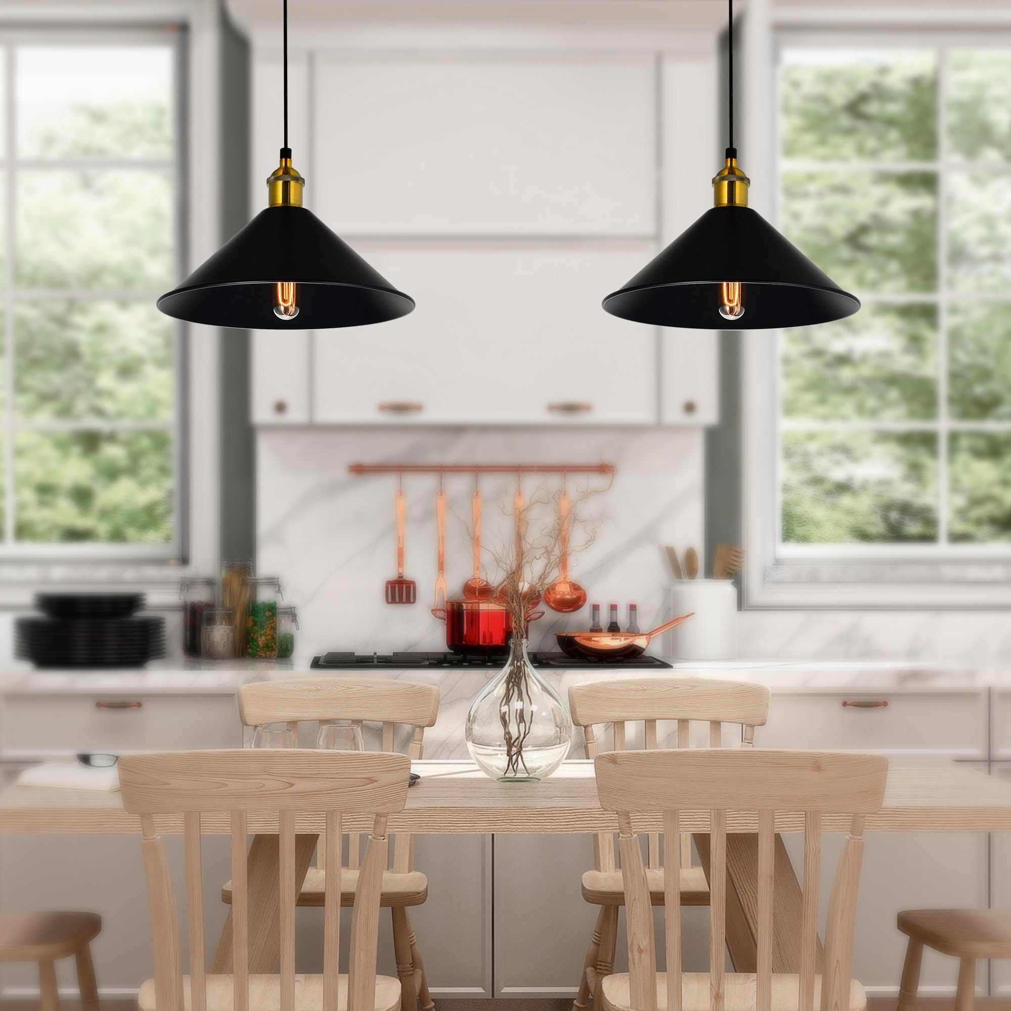 CWI Lighting Brave 1 Light 10in Black Mini Pendant