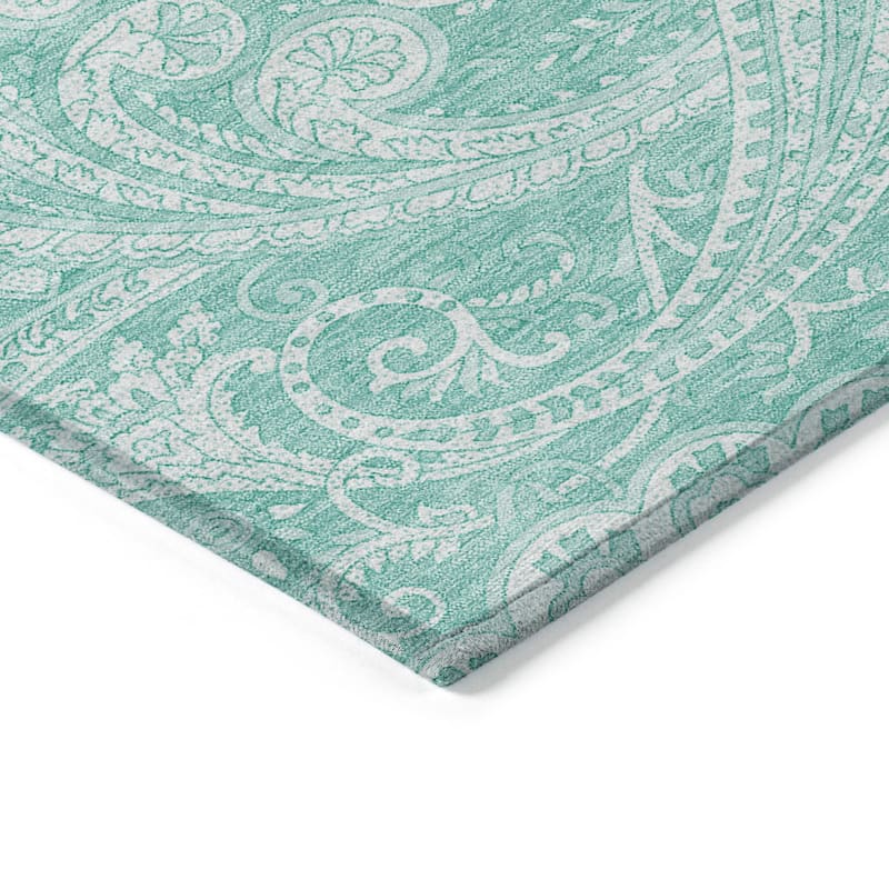 Machine Washable Indoor/ Outdoor Chantille Paisley Traditional Rug