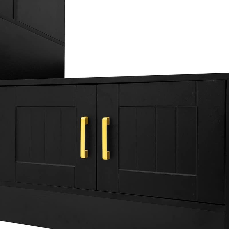 98.4" Wall Unit Entertainment Center with Bookshelves for TVs up to 80", Modern TV Stand Media Console with Cabinets