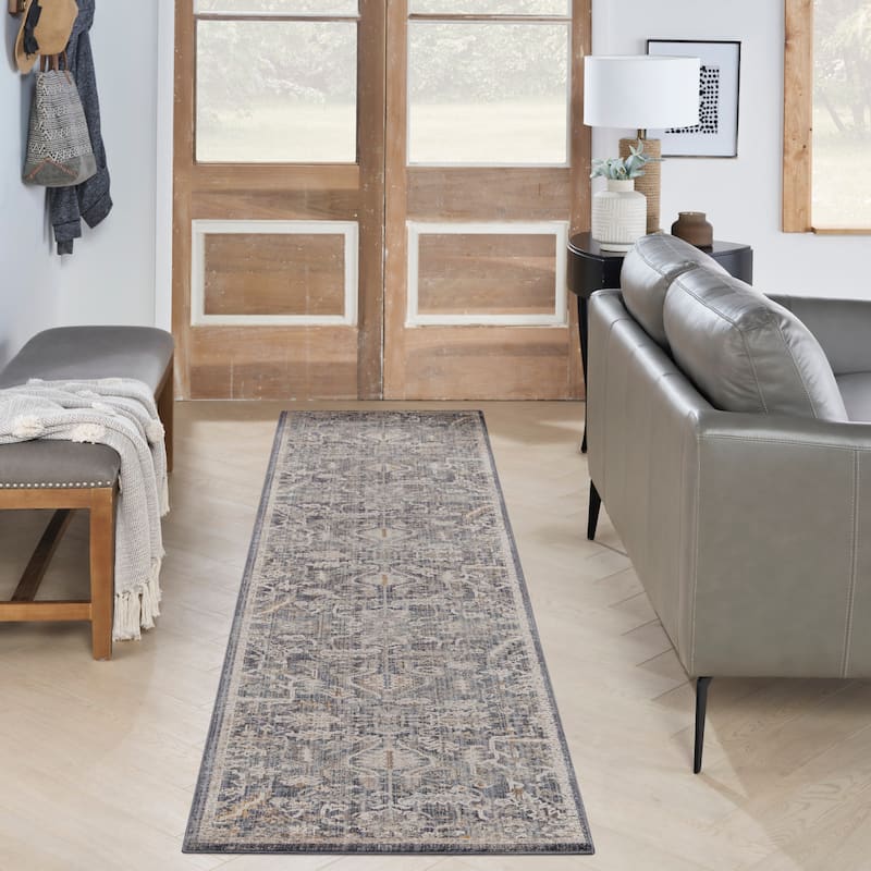 Nourison Nyle Vintage Persian Boho Area Rug - 2' 3" x 10' - Navy Multicolor - Runner