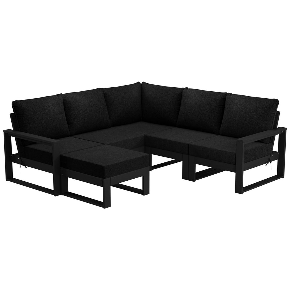 Endless Patio 6-Piece Deep Seating Set with Ottoman with Black Frame