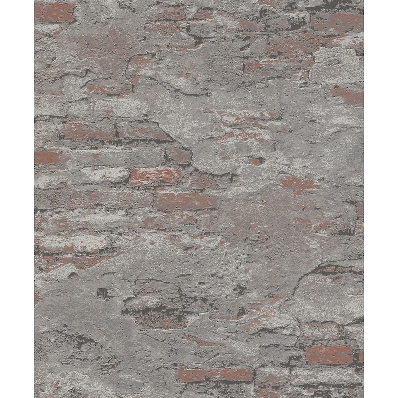 Rasch Templier Grey Distressed Brick Wallpaper