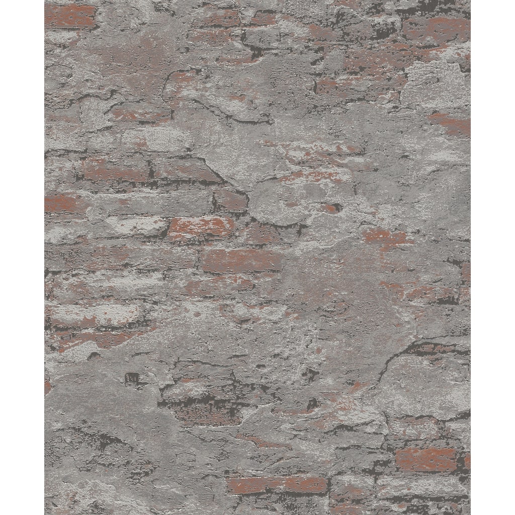 Rasch Templier Grey Distressed Brick Wallpaper