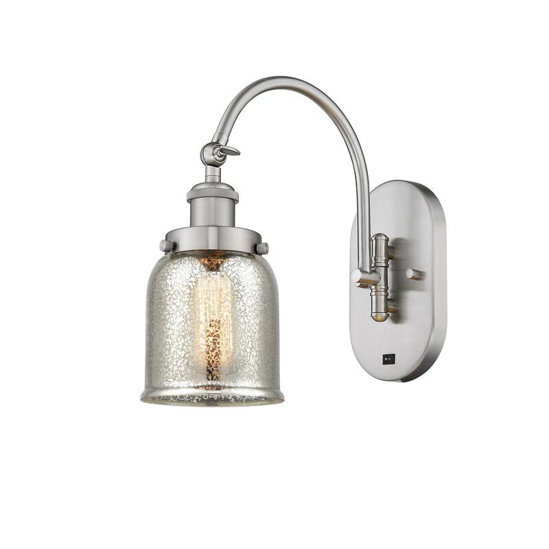 Innovations Lighting Franklin Restoration Bell - 1 Light 5" Sconce - Arm Swivels Side To Side - Silver Plated Mercury/Brushed Satin Nickel