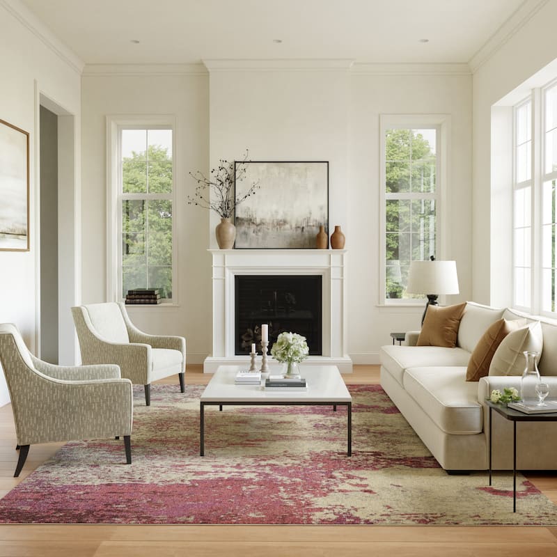 Nourison Modern Abstract Sublime Area Rug - 7' 10" x 10' 6" - Ivory/Pink - Runner/Rectangle